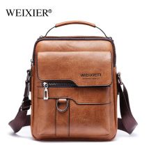 Weixier-bandolera de cuero para hombre, bolso de hombro retro, vertical, informal, cruzado