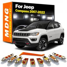MDNG Auto LED Interni Mappa Cupola Tronco Luce Kit Per Jeep Compass 2007-2017 2018 2019 2020 2021 2022 Lampadine Interni Canbus Nessun Errore
