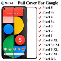 Full Cover Tempered Glass For Google Pixel 5 4 3 2 1 Pixel 4a 3a Screen Protector For Google Pixel 4 XL 3a XL 2 XL XL Glass Film
