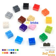 400 Uds. 2x2 puntos DIY bloques de construcción figuras gruesas ladrillos educativos juguetes de plástico creativos para niños compatibles con 3003