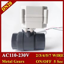 AC220V PVC Vollbohrung Elektrisches Wasserventil 3/4", 110 V bis 230 V motorisiertes Wasserventil mit Ein-/Aus-Zeit 5 Sekunden, 2 Nm Stellantrieb