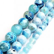 Naturstein Blau Fire Dragon Achate Lose Perlen Für Schmuck Machen DIY Studs Armband Zubehör 15 "6/8/10mm Großhandel