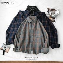 Große Größe Hemden Plaid Vintage Lose M-5XL Neue ankunft Männer Kleidung Koreanischen Stil Alle-spiel Weiche Trendy Ins frühling Junge Freizeit