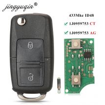 Jingyuqin 2BTN Flip Remote Car Key Fob per VW Bora Golf Polo Passat Touran Seat Skoda 434MHz ID48