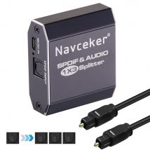 2023 Bester 1x3 Toslink Spdif optischer digitaler Audio-Splitter, ein Eingang, 3 Ausgänge, unterstützt LPCM 2.0 DTS AC3 mit optischem Kabel
