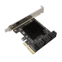 Adaptador SATA PCIe de 6 puertos, tarjeta de expansión SATA 3,0 a PCI Express x4, controlador SATA III A PCI-E 3,0 X4 para HDD ASMedia ASM1166