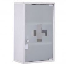 HOMCOM botichin toilet bath 50x30x18 cm kit di pronto soccorso per medicinali in acciaio