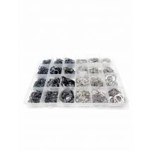 340/910pc M3 to M20 External Circlip Assortment Kit Set Black 65mn Stainless Steel Shaft Bearing Retaining Clip Snap Ring C Type