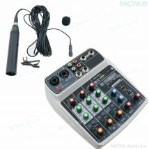 Neue Generation USB Mixer Sound Mischpult Für PC Laptop Aufnahme mit Lavalier Revers Mikrofon XLR 48V Phantom Adapter