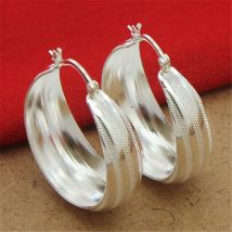 925 Sterling Silver Earrings Fashion Striped Car Flower Earrings 3.5CM For Women'S Wedding Jewelry Gifts