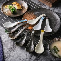 Keramik Löffel Japanische Retro Knochen China Grün Schwarz 14,5*4,5 cm Reis Scoop Geschirr Haushalt Küche Liefert Geschirr