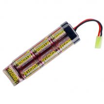 Batteria piatta NiMH 8,4 V 7 S 2/3 A 1600 mAh con connettore Mini Tamiya per pistole softair MP5, SCAR, M249, M240B, M60, RPK, PKM