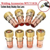 Welding Torch Accessories 1.0mm/1.6mm/2.4mm/3.2mm Forgelo Brass Collets Body Stubby Gas Lens Connector For Tig WP17 WP18 WP26