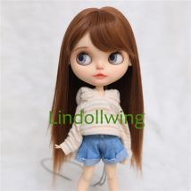 9-10 inch Blyth Wig Long Brown Straight Hair