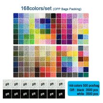 168 colori/set Yantjouet 2.6mm EVA Mini Perline kit Regalo Nero/Bianco 3500 pz Hama Perline Fusibili Perline Fai Da Te Puzzle Perline di Ferro
