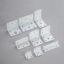 10Pcs White Angle Bar Steel Or Iron 90 Degree Right Corner Fixed Block Furniture Connector Hardware L-Shaped Bracket