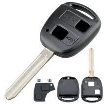 Car Key Case 2 Buttons Car Remote Key Shell with TOY43 Blade + 2 Micro Switches Fit for Toyota Yaris Prado Tarago Camry Corolla