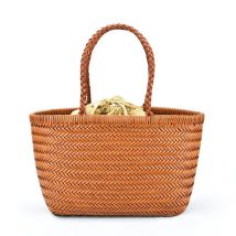 Frauen 100% Echtem Leder Gewebt Schulter Tasche mit Casual Woven Innen Tasche Vintage Einkaufstasche Rindsleder Tote Tasche