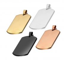 5 Pezzi 28*50mm Targhette Identificative Militari in Acciaio Inox, Ciondoli Rettangolari per Gioielli
