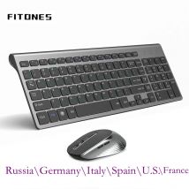 Ratón y teclado inalámbrico con diseño ruso, España, EE. UU., francés, italiano, alemán, Reino Unido, ratón silencioso combinado para PC, portátil, ordenador Windows.