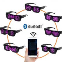 Rosa Bluetooth-APP-Steuerung, LED-Brille zum Blinken – Display-Nachrichten, Animation, DJ, Urlaub, Party, Geburtstag, Kinderspielzeug, Geschenk