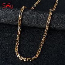 Sunny Schmuck 2021 Mode Drei-Farbe Kupfer Halskette Ketten Für Frauen Mann Hohe Qualität Klassische Für Täglichen Tragen Geschenk jahrestag
