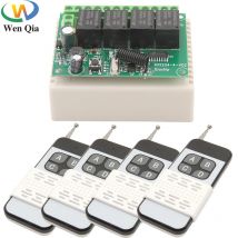 Universal Wireless Fernbedienung Schalter 433 MHz DC 6-30 V 4CH10A Empfänger Rf 1000 m Reichweite Sender für Garage/Tor/Motor/Licht