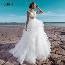 LORIE Vintage Hochzeitskleid Abnehmbarer Rock O-Ausschnitt Applikation Spitze Tüll Zweiteiliges Brautkleid Rüschen suknia ślubna Maßgeschneidert