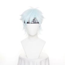 BORUTO NEXT GENERATIONS Mitsuki Cosplay Perücke Kurze Hellblaue Gemischte Hitzebeständige Kunsthaarperücke + Kopfbedeckung + Perückenkappe