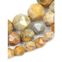 Natural Yellow Crazy Lace Agate Star Cut Faceted Nugget Loose Beads Wholesale Gemstone Semi Precious Stone Jewelry Making Design