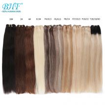 BHF Glattes Echthaar, Platinblond, europäisches Remy, 100 % Echthaar, Bündel, Verlängerungen