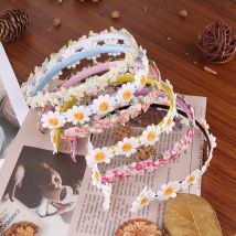 Boho Chic Daisy Mädchen Stirnbänder Frauen Solide Stickerei Blume Haarbänder Kinder Süßigkeiten Chrysantheme Kopfbedeckung Haar Zubehör