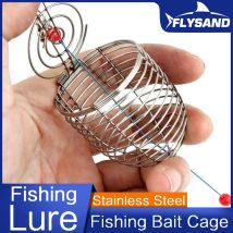 FLYSAND Fisch Kleine Edelstahl Köder Käfig Korb Feeder HolderFishing Köder Käfig Angeln Zubehör Karpfen Angeln Köder Korb