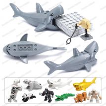 Deep Sea Shark König Gebäude Block Montage Ersatz Teile Für Moc Tier Welt Figuren Freund Modell Kind Weihnachten Geschenk Spielzeug