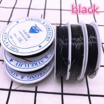 0,6 0,8 1,0 mm schwarze flexible elastische Kristallschnur Seilschnur für Schmuckherstellung Perlenarmband Draht Angelfaden Seil