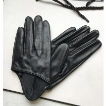 Autumn and winter women's short design sheepskin gloves thin genuine leather gloves half palm black glove 8 colors R025
