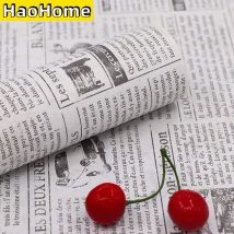 HaoHome Weiß Vintage Zeitung Tapete Selbst Adhesive Kontakt Papier Wasserdicht Schälen und Stick Tapete für Schlafsaal Decor