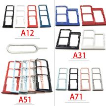 NUOVO Doppia Carta Del Telefono Vassoio Della Scheda Sim Per Samsung A12 A31 A51 A71 NUOVO SIM Chip Supporto Slot Adattatore Cassetto Parte + Spille