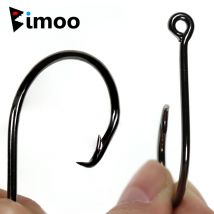 Bimoo Kreis-Haifischhaken aus Kohlenstoffstahl mit hohem Kohlenstoffgehalt, große geschmiedete Angelhaken, Salzwasser-Angelhaken 8/0 9/0 10/0 11/0 12/0 14/0, schwarzes Nickel