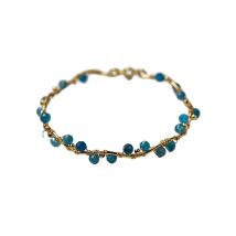 Natural Fresh Lake Light Blue Tanzanite Apatite Faceted 14K Gold Bracelet Bracelet Fairy Vintage