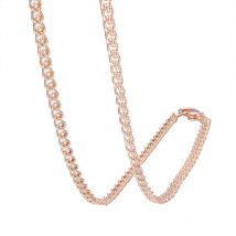 3mm 5mm Wide Women Chain Men 585 Rose Gold Color Necklace Bracelet Snail Set Jewelry