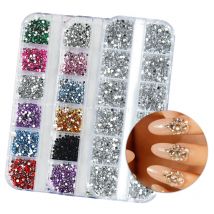 3000 sztuk w pudełku Nail Art Flat Back Crystal Rhinestone 1.5mm 2.0mm olśniewające diamenty Strass Manicure Tip dekoracja 3D