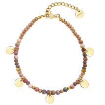 Wild&Free Mode Edelstahl Perlen Armband Fünf Farben Runde Armband für Frauen Naturstein Armbänder Böhmischen Schmuck