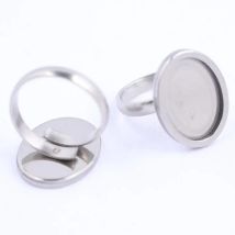 5 Stück verstellbare ovale Cabochon-Ring-Basisrohlinge 13 x 18 mm Edelstahl-Lünetten-Tablett-Einstellungen für die Schmuckherstellung