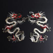 Große Chinesische Drachen Schwarz Bestickt Patches Chinesischen Stil Dekorative Zubehör Nähen Lieferungen Auf Kleidung