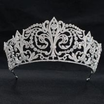 Klassische Zirkonia Hochzeit Braut Prinzessin Tiara Krone Diadem Frauen Haarschmuck Zubehör ch10329