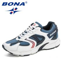 Bona neue Designer Action Leder Mesh Männer Laufschuhe Turnschuhe Turnschuhe leichte rutsch feste Outdoor-Wanderschuhe Mann