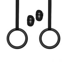 Anelli da ginnastica in ABS da 28 mm Anelli da palestra per fitness pull-up per allenamento per la forza del corpo Allenamento crossfit regolabile Nero