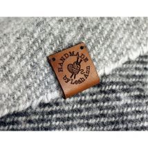 60 Stück individuelle handgefertigte Faltetiketten mit Logo-Text, Lederanhänger zum Stricken von Kleidung, Nähen, Kleidungsstücken, Basteln, Etiketten, Zubehör