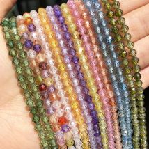 2 3 4mm fasetowana cyrkonia koraliki ze strasu Multicolor cyrkonia okrągłe luźne koraliki do